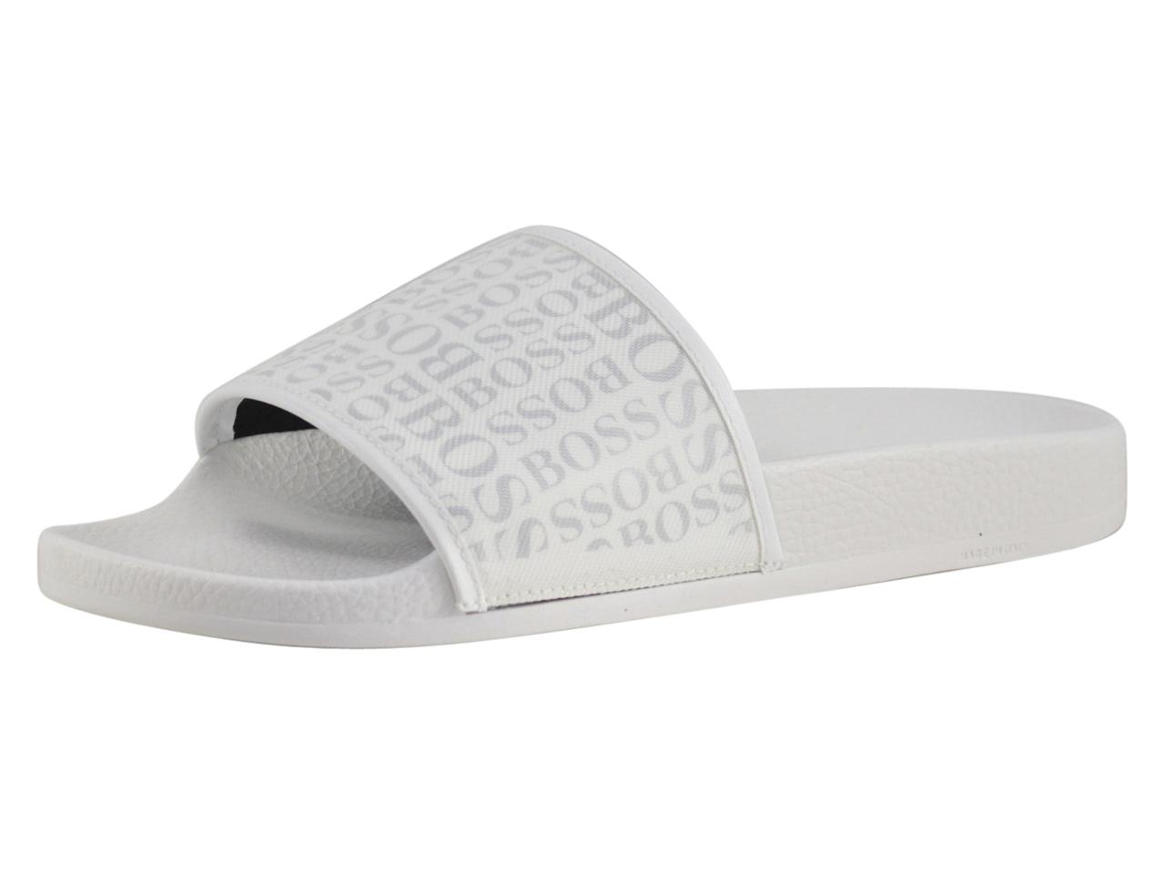white slides sandals