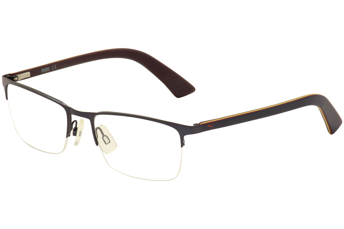 Puma Men S Eyeglasses Pu 0028o 0028 O Half Rim Optical Frame