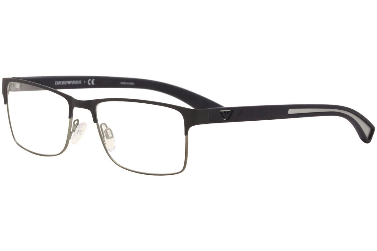 Emporio Armani Men's Eyeglasses EA1047 EA/1047 Full Rim Optical Frame - Blue Rubber/Matte Gunmetal   3155 - Lens 55 Bridge 17 Temple 140mm