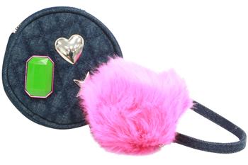 Guess Women S Mix Match Pom Pom Keychain Gifting Man Made Leather Pouch Handbag