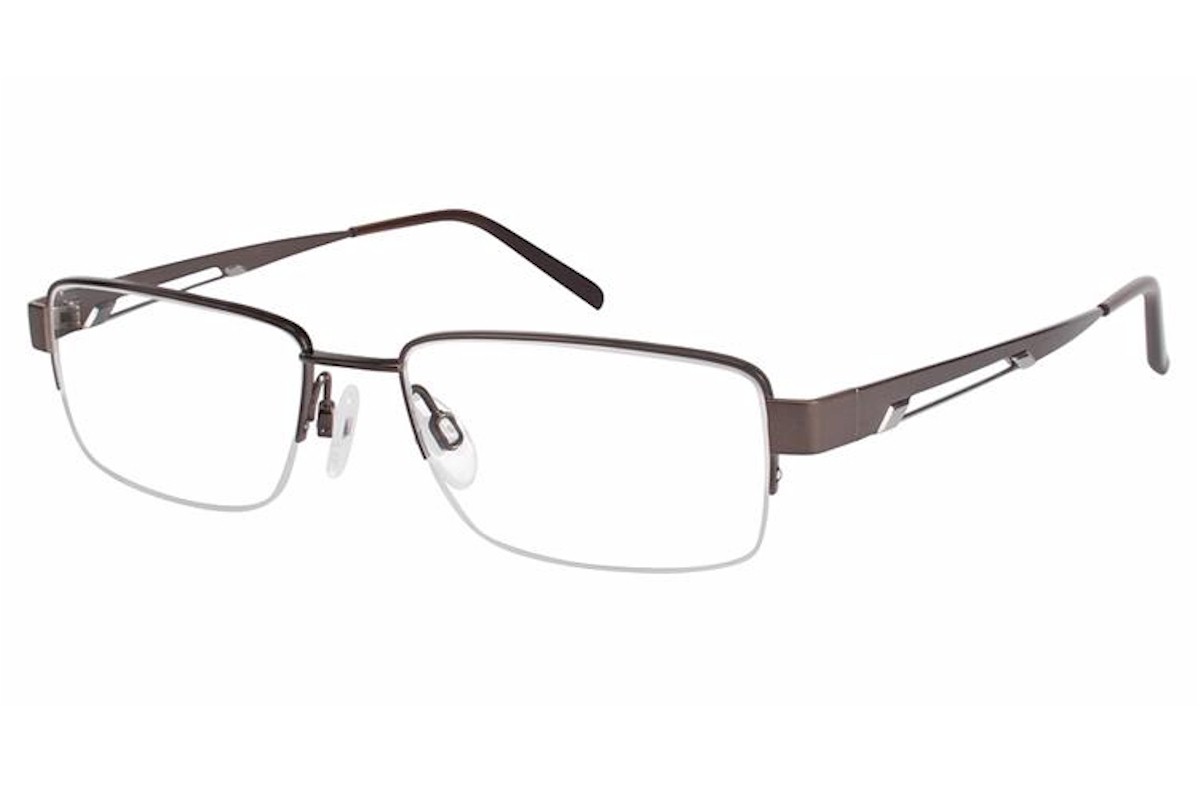 Charmant Men S Eyeglasses Ti11436 Ti 11436 Titanium Half Rim Optical Frame