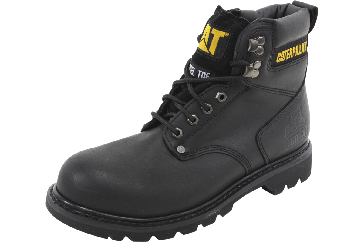 Caterpillar Men's Second Shift ST Steel Toe Slip Resistant Work Boots Shoes - Black - 10.5 D(M) US