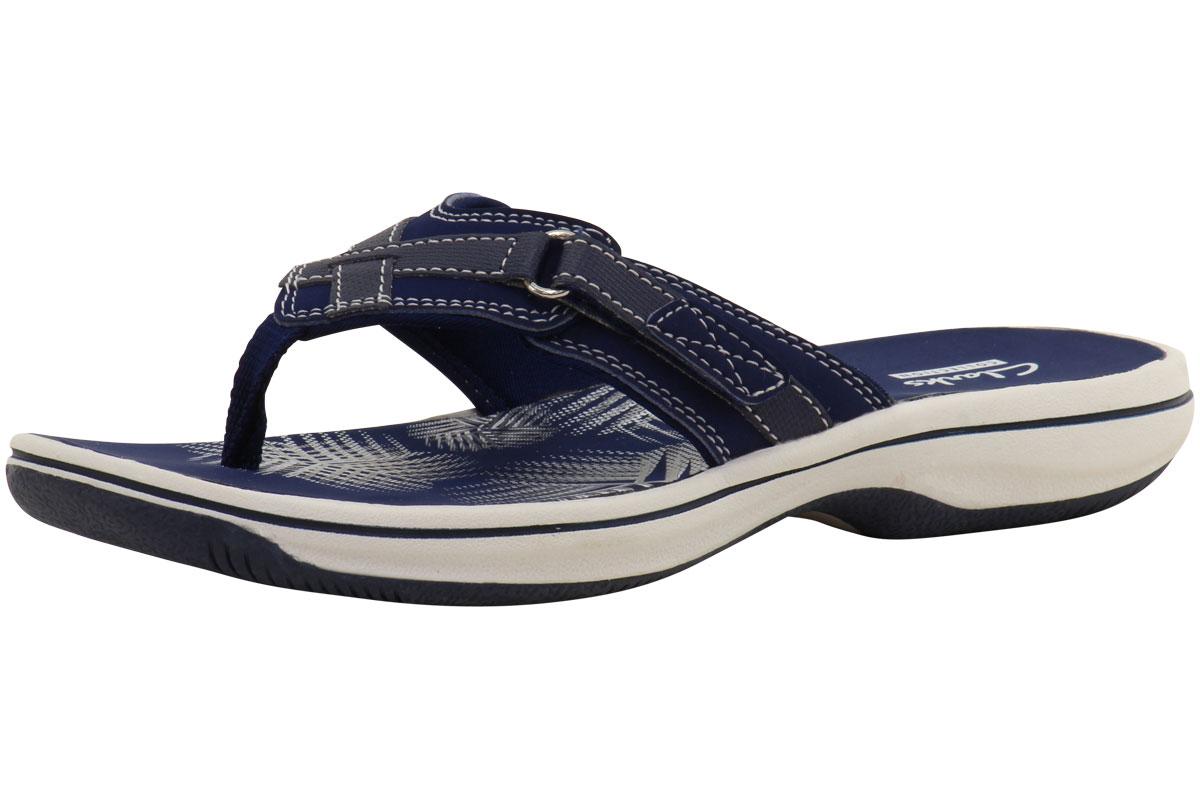 Clarks Women's Breeze Sea Flip Flop Sandals Shoes - Blue - 6 B(M) US