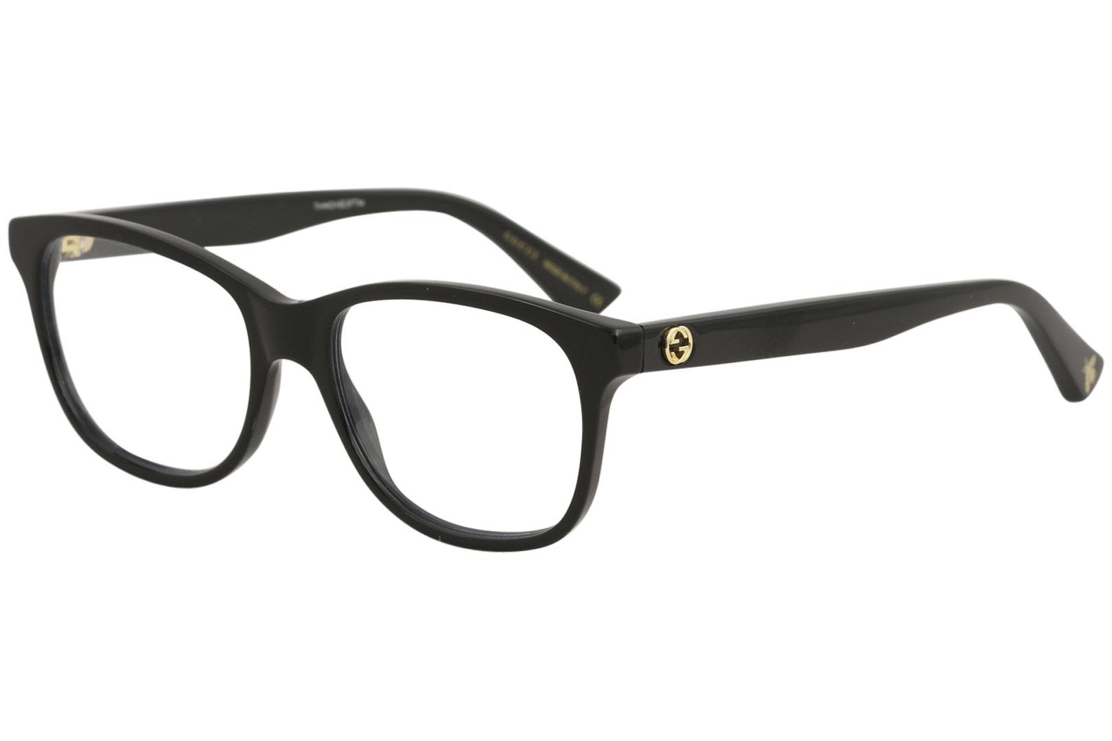 Gucci Women's Eyeglasses GG0166O GG/0166/O Full Rim Optical Frame - Black   001 - Lens 52 Bridge 17 Temple 140mm