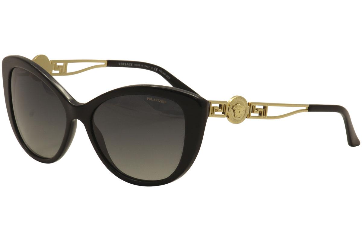 Versace Women's VE4293B VE/4293B Fashion Cat Eye Sunglasses - Black Gold Medusa/Gray Gradient   GB1/T3  - Lens 57 Bridge 16 Temple 140mm