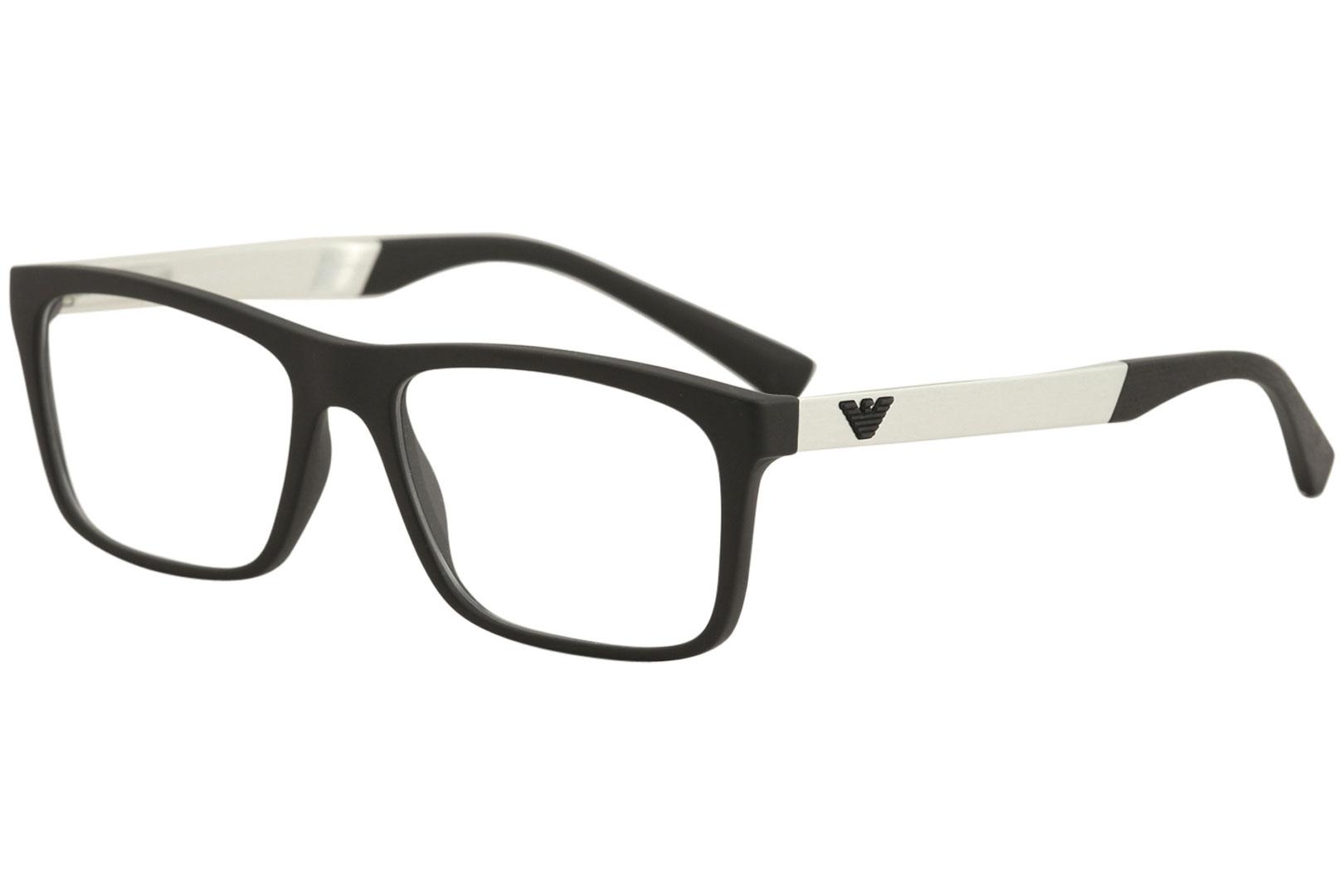 Emporio Armani Men's Eyeglasses EA3101 EA/3101 Full Rim Optical Frame - Blue - Lens 55 Bridge 17 B 38.8 ED 59.3 Temple 145mm