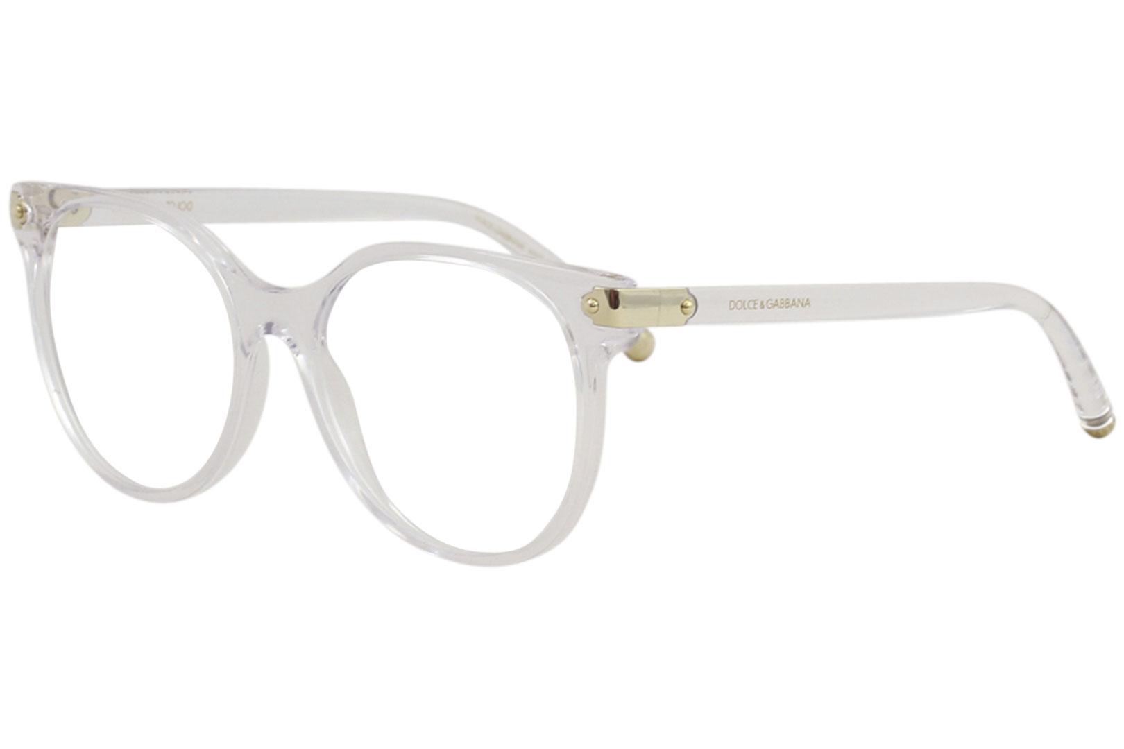 Dolce & Gabbana Women's Eyeglasses D&G DG5032 DG/5032 Full Rim Optical Frame - Crystal/Gold   3133 - Lens 53 Bridge 17 B 48.3 ED 57.1 Temple 140mm