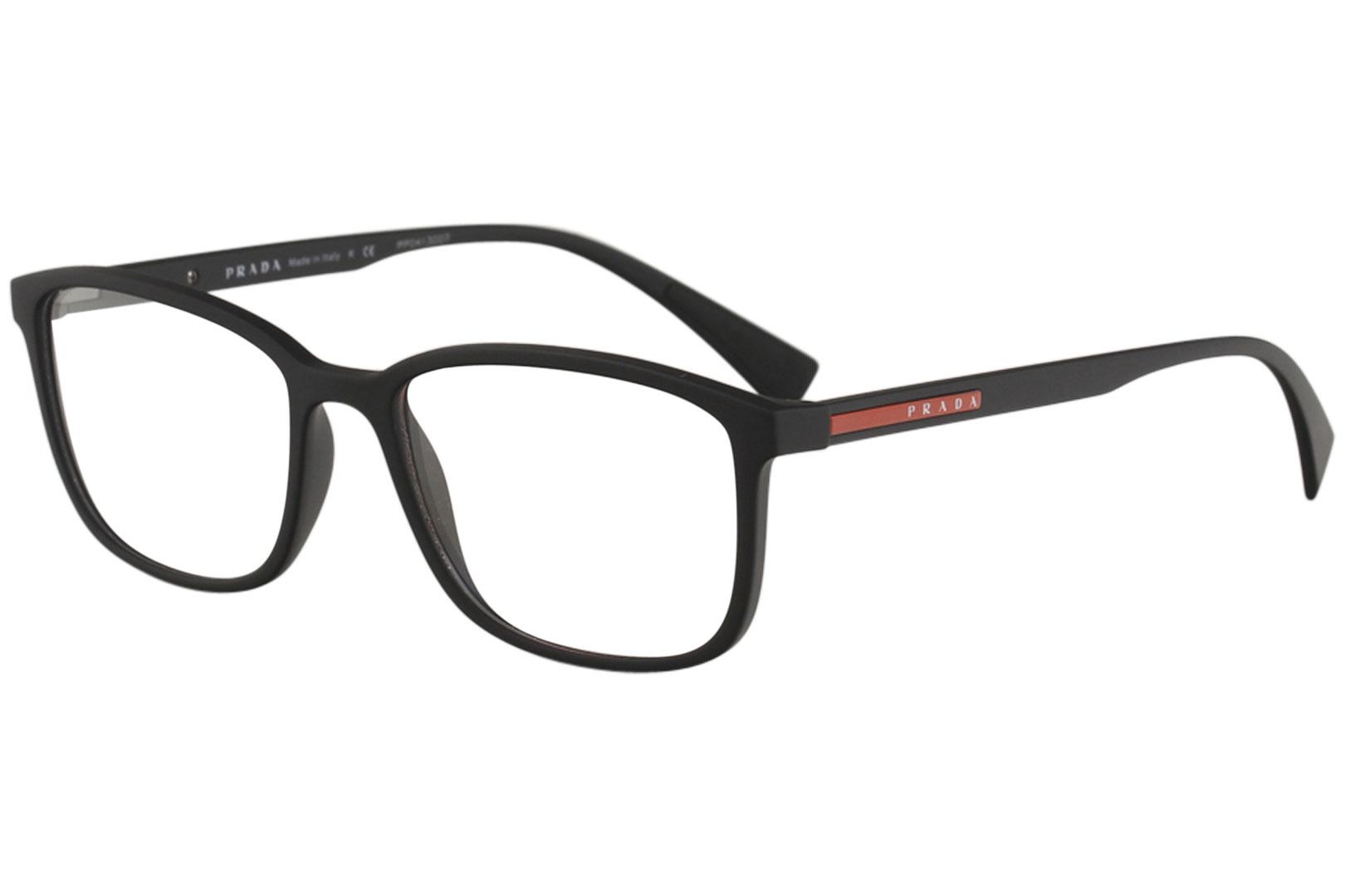 Prada Linea Rossa Men's Eyeglasses VPS04I VPS/04I Full Rim Optical Frame - Black Rubber   DG0/1O1 - Lens 55 Bridge 18 B 40.5 ED 59.9 Temple 140mm